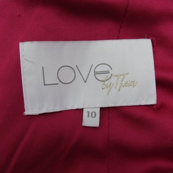 Love Theia Womens 10 Pink Sequin Draped Back Sleeveless Sheath Dress 9212238 NEW - Picture 9 of 12